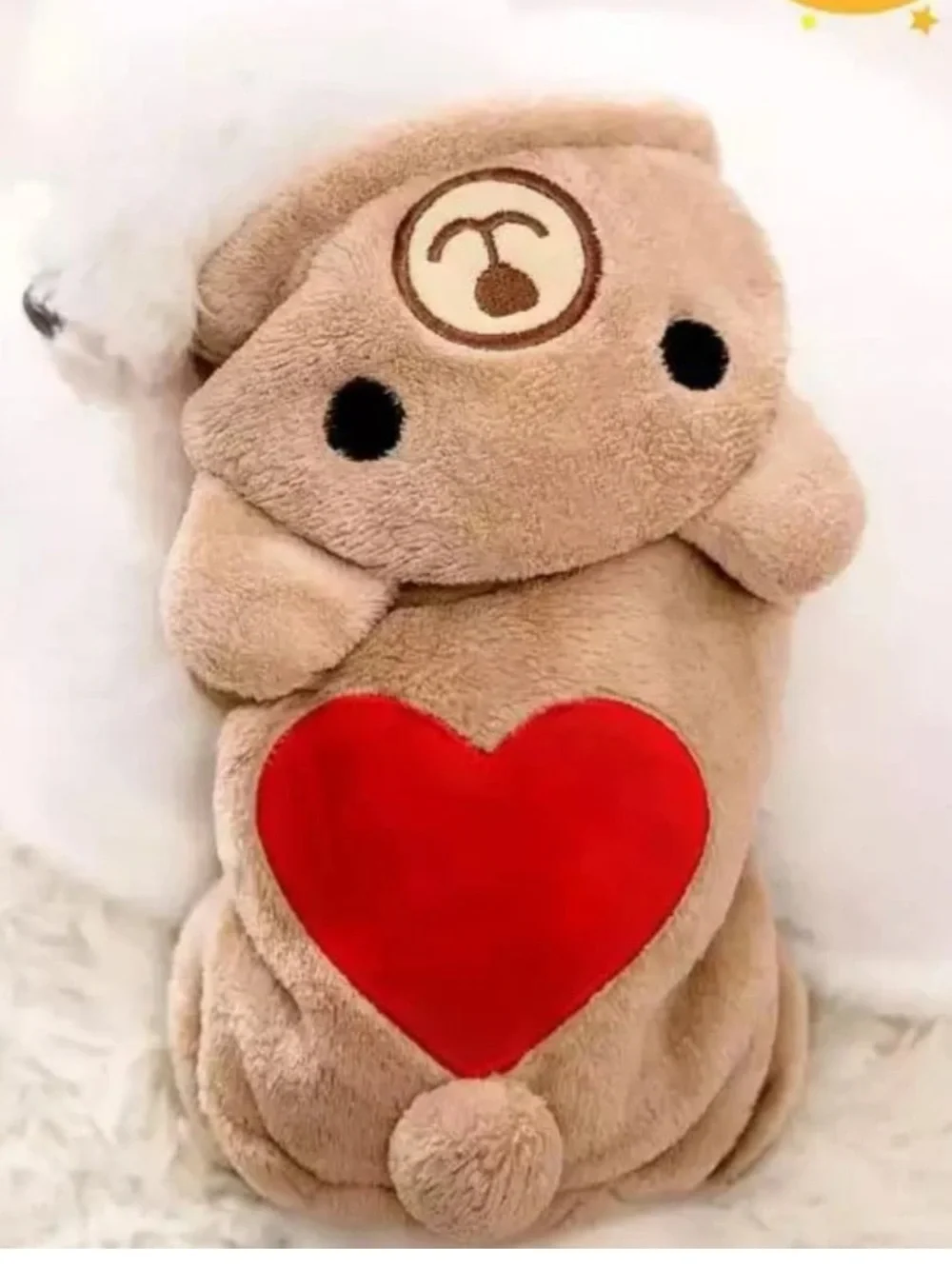 Heart Printed Bear Pattern Jumpsuit